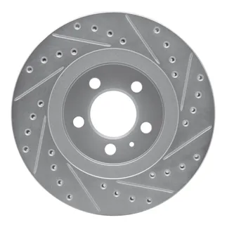 R1 Concepts EDZ-74009L Brake Rotor Drilled and Slotted Silver